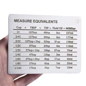 New Stainless Steel Silver Black Measure Equivalents Strong Baking Fridge Magnet